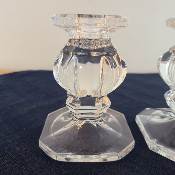 Vintage Gorham Set Full Lead Crystal Candle Stick Holders Made in West Germany - Picture 12 of 15